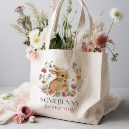 Somebunny Baby Shower ワイルドフラワー・グローサリー・トートバッグ トートバッグ