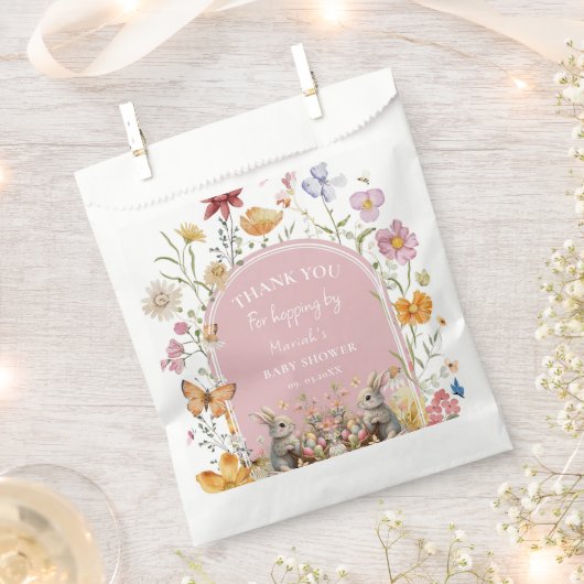 SomeBunny Easter Wildflower赤ちゃんシャワーありがとう フェイバーバッグ (クリップ留めされた状態)
