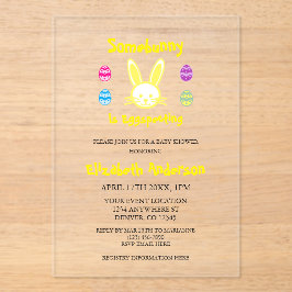 Somebunny Is Eggspecting Easter Baby Shower アクリル招待状