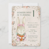 Somebunny is Turning One 1st Birthday Invitation 招待状 (正面)