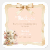 Somebunny is Turning One Favor Stickers スクエアシール (正面)