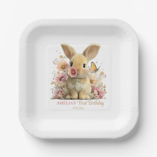 Somebunny is Turning One Paper Plates ペーパープレート (正面)