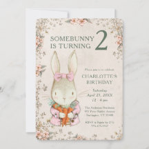 Somebunny is Turning Two 2歳の誕生日招待状