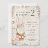 Somebunny is Turning Two 2nd Birthday Invitation 招待状 (正面)