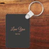 Somebunny Loves You Cute Bunny on Black Background キーホルダー (裏面)