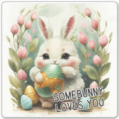 Somebunny Loves You Easter Vinylシール シール (正面)
