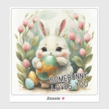 Somebunny Loves You Easter Vinylシール