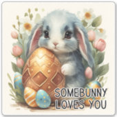 Somebunny Loves You Easter Vinylシール シール (正面)