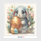 Somebunny Loves You Easter Vinylシール シール (シート)