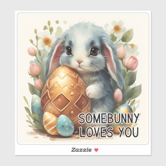 Somebunny Loves You Easter Vinylシール シール (シート)