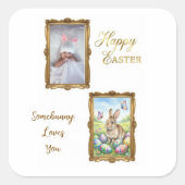 Somebunny Loves You Photo Frame Easter スクエアシール (正面)