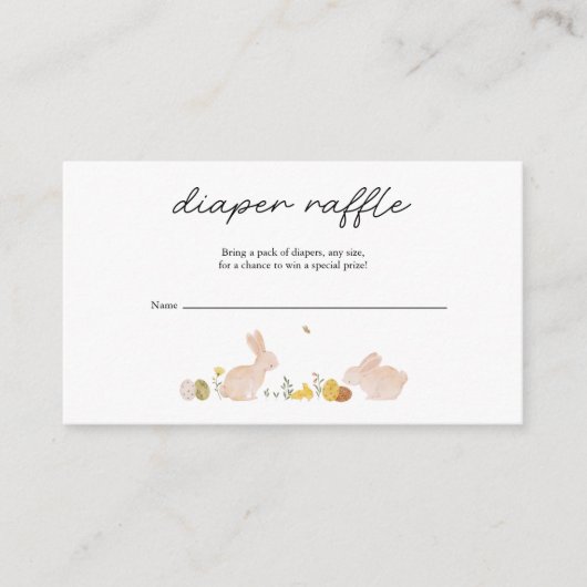 Somebunny Spring Easter Baby Shower エンクロージャーカード (正面)