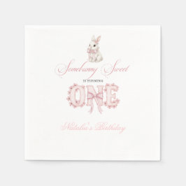 Somebunny Sweet 1st Birthday Spring Floral Invitat スタンダードカクテルナプキン