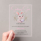 Somebunny Sweet is on the Way Girl Baby Shower アクリル招待状 (インサイチュ (ポータブル))