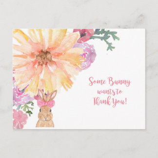 Somebunny Thank Youポストカード – 誕生日または復活祭 ポストカード