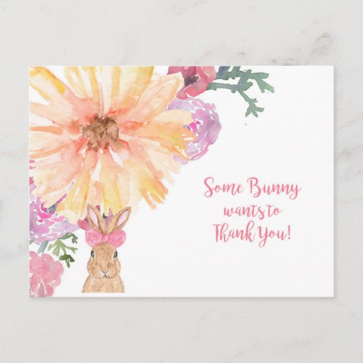 Somebunny Thank Youポストカード – 誕生日または復活祭 ポストカード (正面)