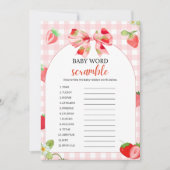Someone Berry Sweet Baby Shower | Word Scramble 招待状 (正面)