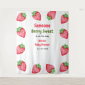 Someone Berry Sweet Strawberry Baby Shower タペストリー (正面)