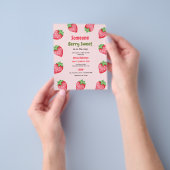 Someone Berry Sweet Strawberry Baby Shower Invite  チラシ (手)