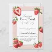 Someone Berry Sweet Strawberry Cute Baby Shower 招待状 (正面)