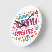 Someone in California Loves Me Funny Gifts ラウンド壁時計 (傾斜)