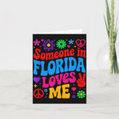 Someone In Florida Loves Me Boho Floral Peaceful C カード (正面)