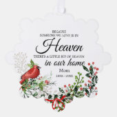 Someone In Heaven Cardinal Greenery Photo オーナメントカード (正面)