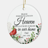 Someone In Heaven Cardinal Greenery Photo セラミックオーナメント (左)