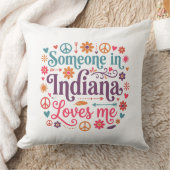 Someone in Indiana Loves Me Boho Hippie Design クッション (ブランケット)