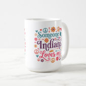 Someone in Indiana Loves Me Boho Hippie Design コーヒーマグカップ (正面右)