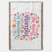 Someone in Indiana Loves Me Boho Hippie Design スローブランケット (正面縦)
