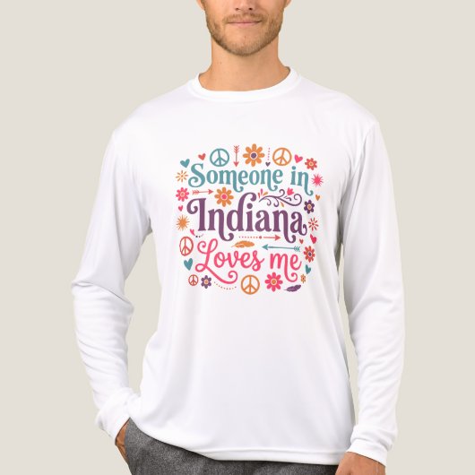 Someone in Indiana Loves Me Boho Hippie Design トライブレンドＴシャツ (正面)