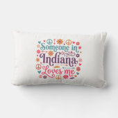 Someone in Indiana Loves Me Boho Hippie Design ランバークッション (裏面)