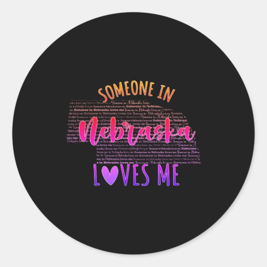 Someone In Nebraska Loves Me Map Baby _1  ラウンドシール (正面)