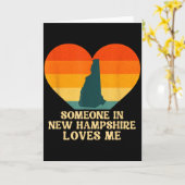 Someone In New Hampshire Loves Me Nh Us State Retr カード (黄色い花)