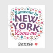 Someone in New York Loves Me Retro Funny Design シール (シート)