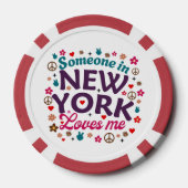 Someone in New York Loves Me Retro Funny Design ポーカーチップ (裏面)