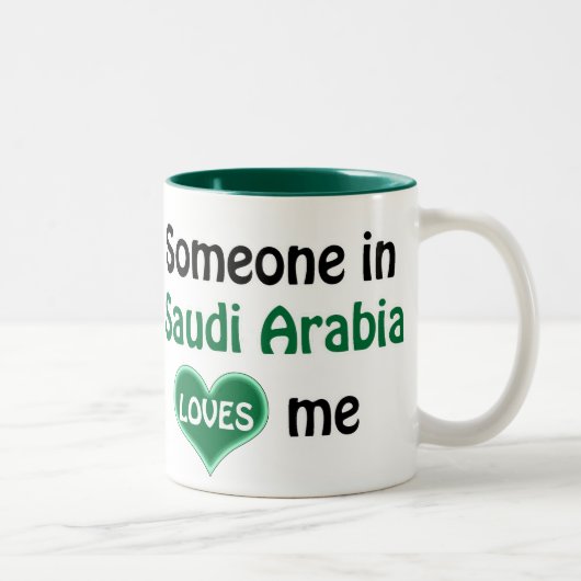 Someone in Saudi Arabia loves me ツートーンマグカップ (右)