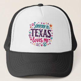 Someone in Texas Love Me - Retro Texas Hippie Art キャップ