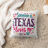 Someone in Texas Love Me - Retro Texas Hippie Art クッション (ブランケット)