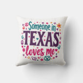 Someone in Texas Love Me - Retro Texas Hippie Art クッション (裏面)