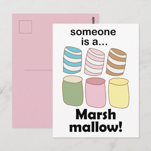 Someone Is A Marshmallow Funny Food Quote ポストカード (正面/裏面)