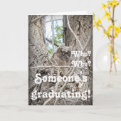Someone's Graduating Owlet in Tree カード (黄色い花)