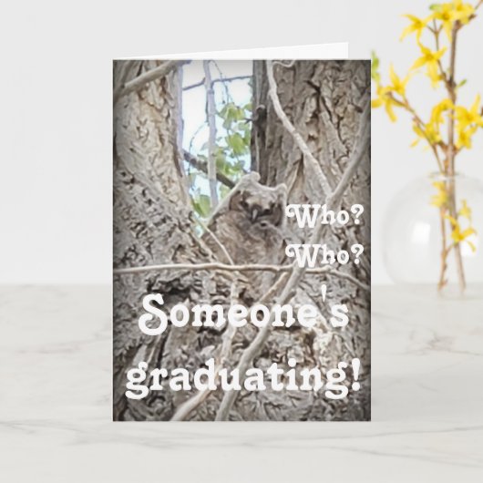 Someone's Graduating Owlet in Tree カード (黄色い花)