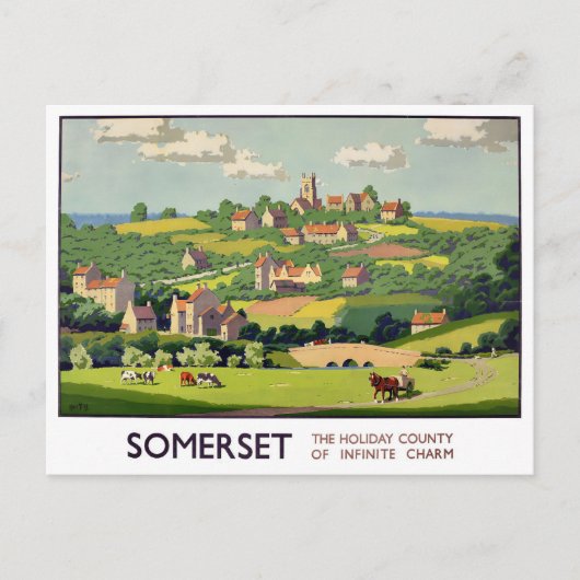 Somersetイングランドのヴィンテージ旅行はがき ポストカード (正面)