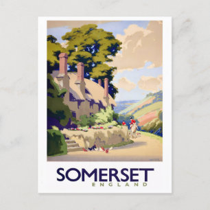 Somersetイングランドのヴィンテージ旅行はがき ポストカード