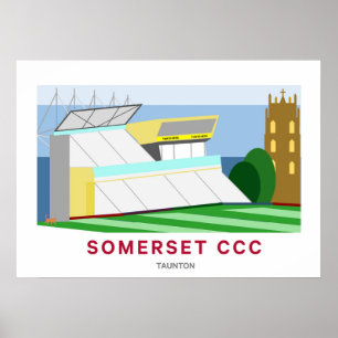 Somerset County Cricketデザイナーポスター ポスター