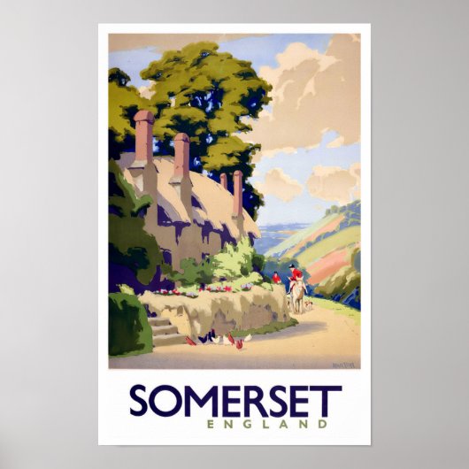 Somerset Englandヴィンテージ旅行ポスター ポスター (正面)