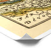 "Somersetshire"サマセット郡の地図 ポスター (角)