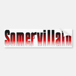 Somervillainの赤いバンパーステッカー バンパーステッカー
